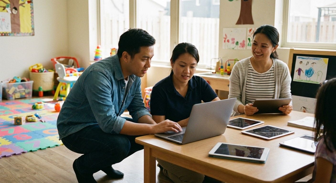 Data migration illustration showing transfer from one system to another