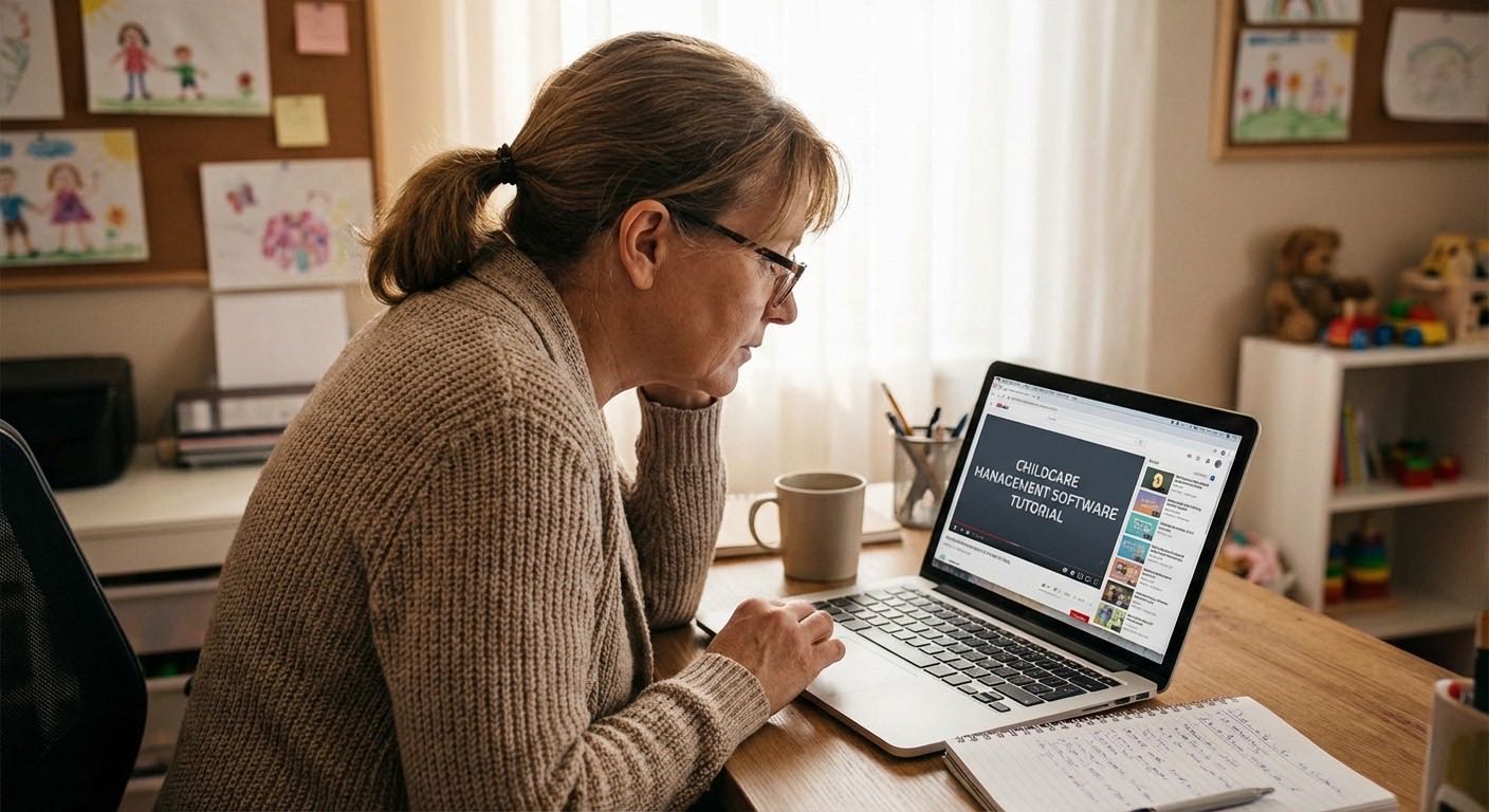 Multi-site YMCA administrator reviewing enrollment data across locations