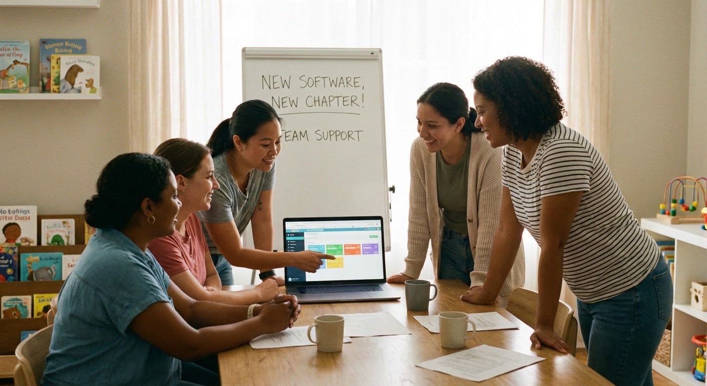 Data migration flowchart showing seamless transfer from Procare to new childcare software