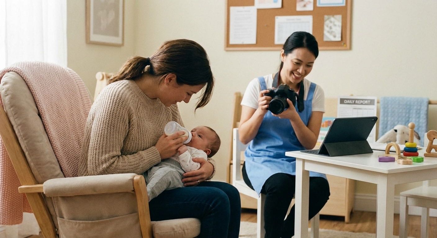 Side-by-side examples of daily reports for infant, toddler, and preschooler classrooms