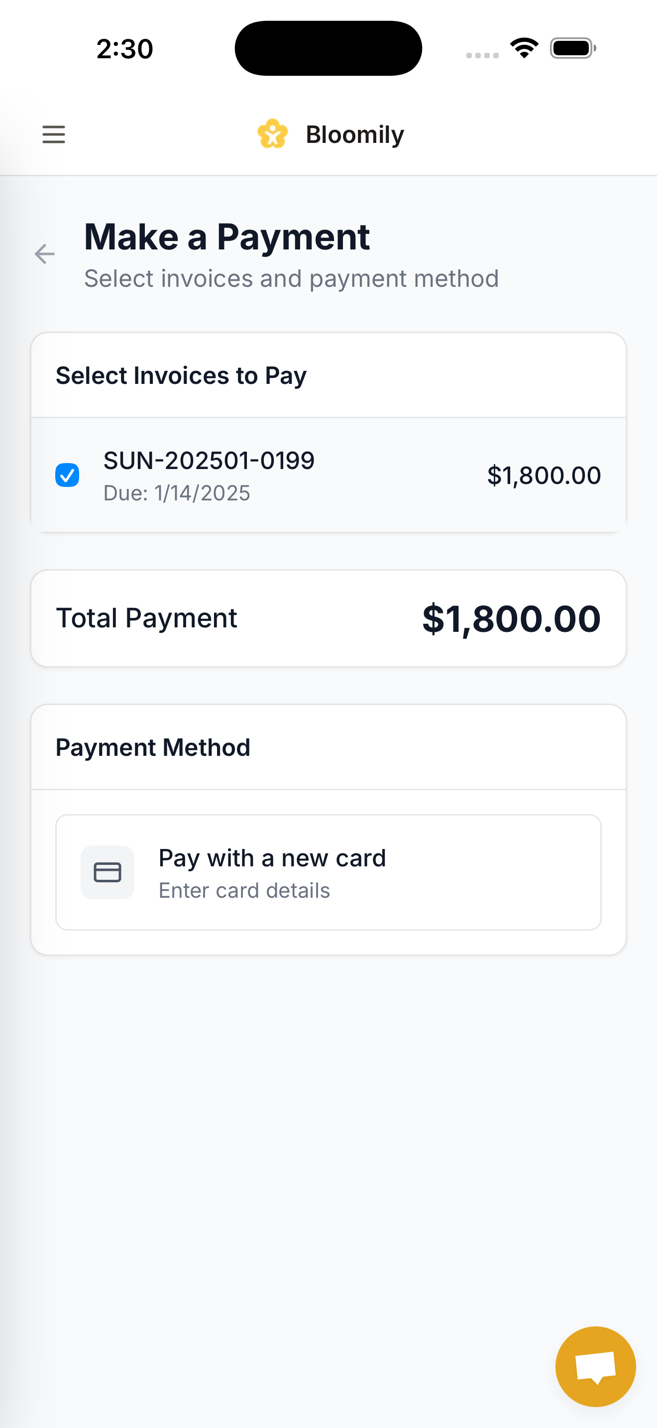 A parent paying online